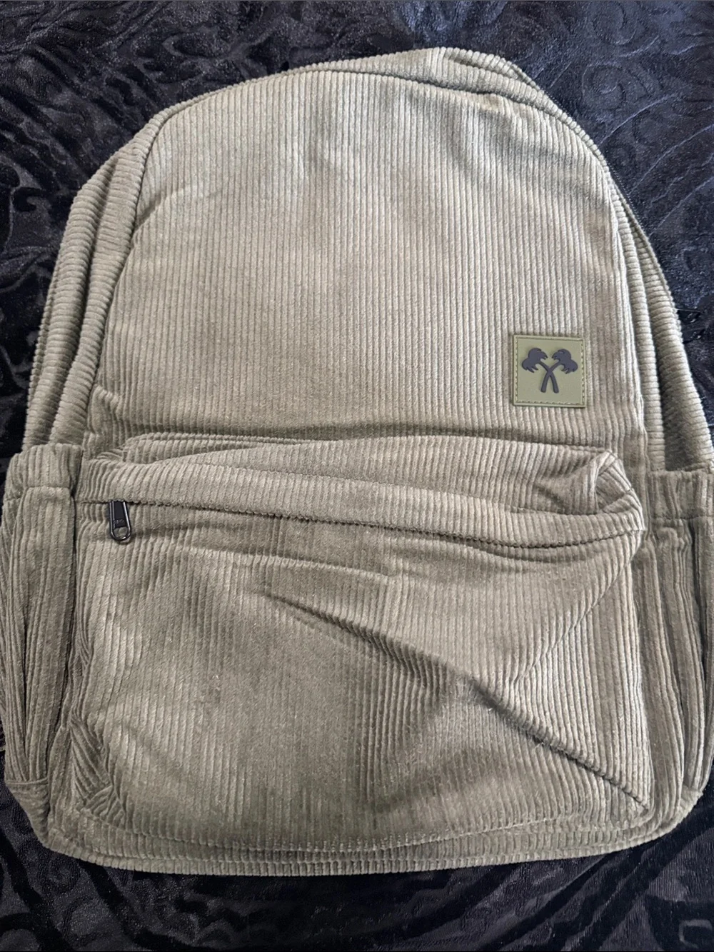 Source Unknown New Olive Green Beanie and Backpack Set